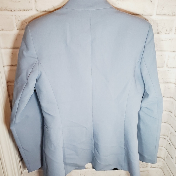Zara collarless blazer blue size medium nwt new with tag long sleeve - Picture 5 of 9